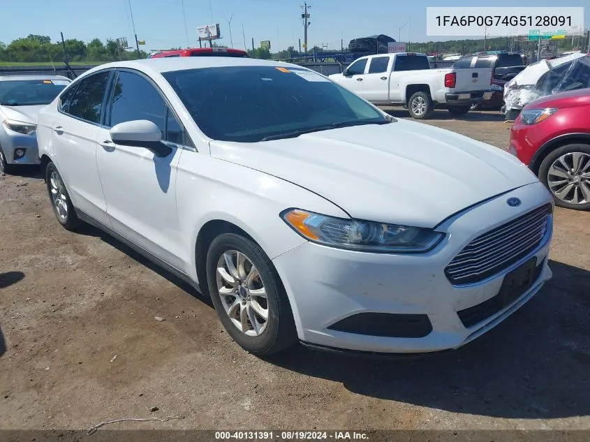 2016 Ford Fusion S VIN: 1FA6P0G74G5128091 Lot: 40131391