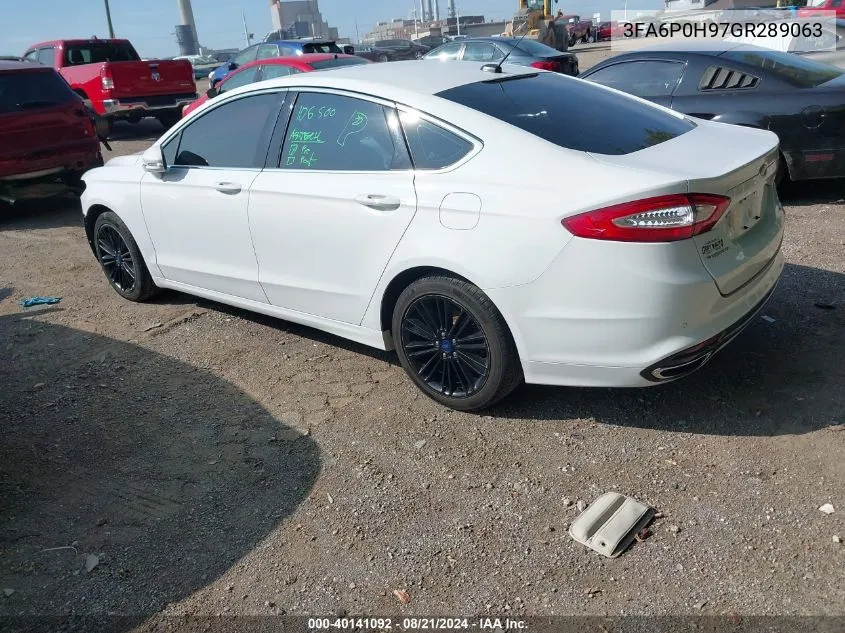 2016 Ford Fusion Se VIN: 3FA6P0H97GR289063 Lot: 40141092