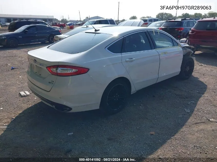 2016 Ford Fusion Se VIN: 3FA6P0H97GR289063 Lot: 40141092