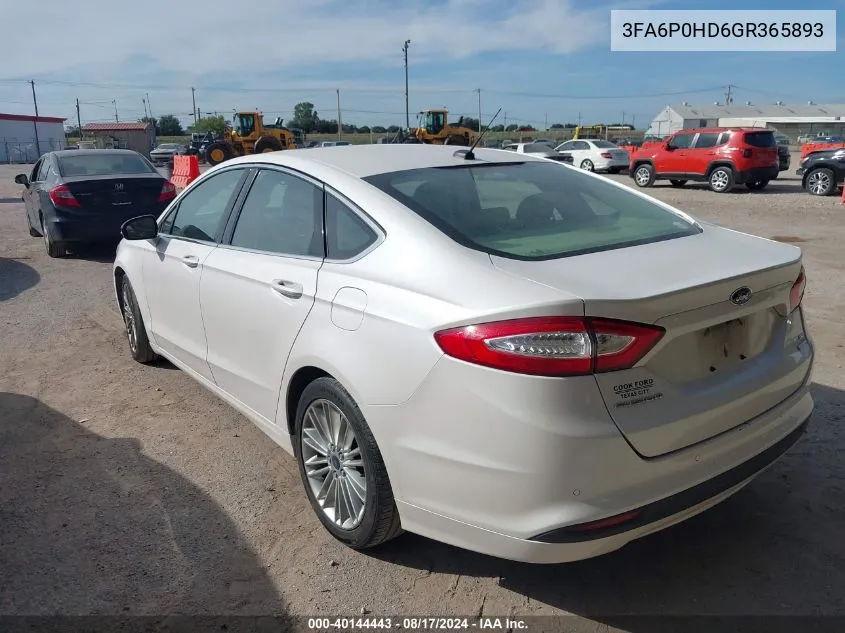 3FA6P0HD6GR365893 2016 Ford Fusion Se