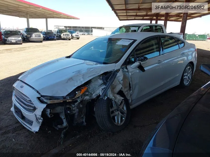 2016 Ford Fusion Se VIN: 3FA6P0H73GR206582 Lot: 40144986