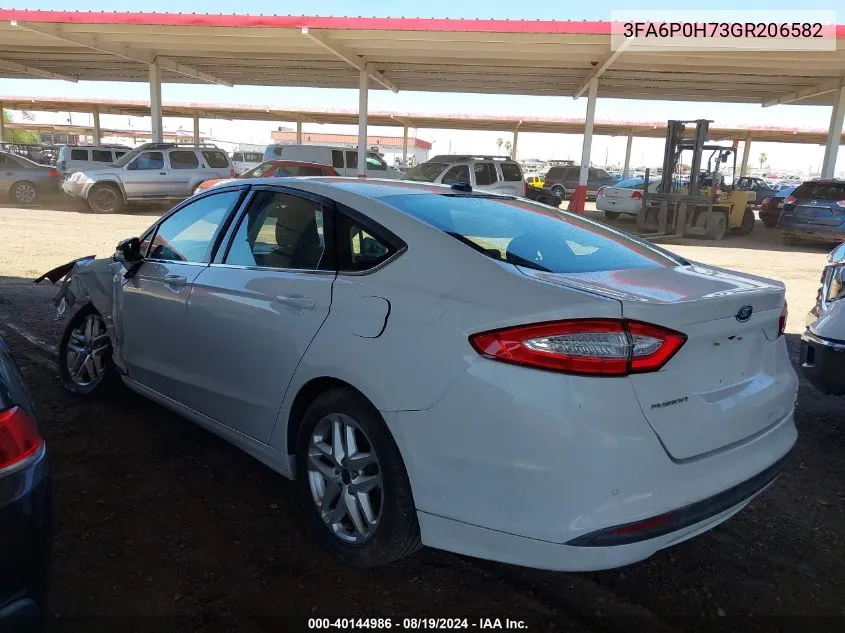 2016 Ford Fusion Se VIN: 3FA6P0H73GR206582 Lot: 40144986