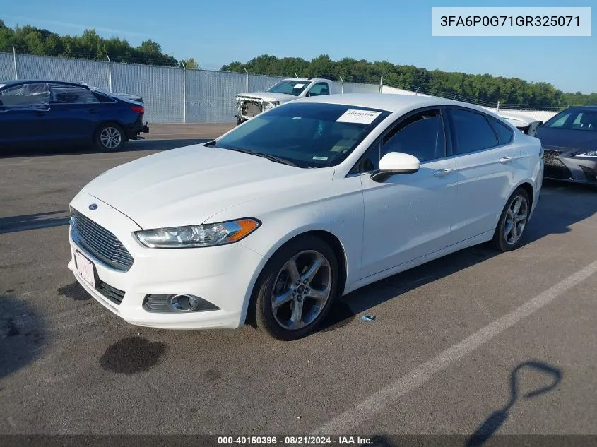 2016 Ford Fusion S VIN: 3FA6P0G71GR325071 Lot: 40150396