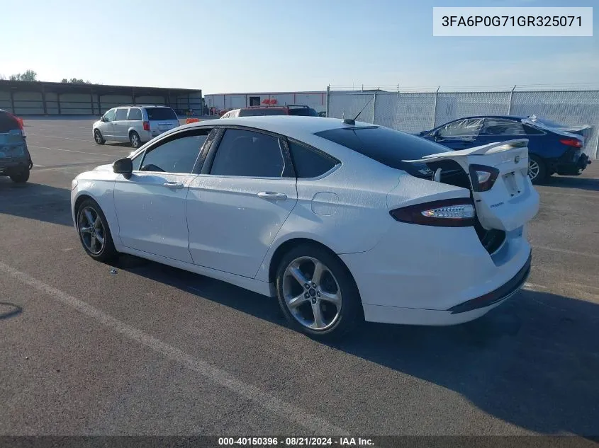 2016 Ford Fusion S VIN: 3FA6P0G71GR325071 Lot: 40150396