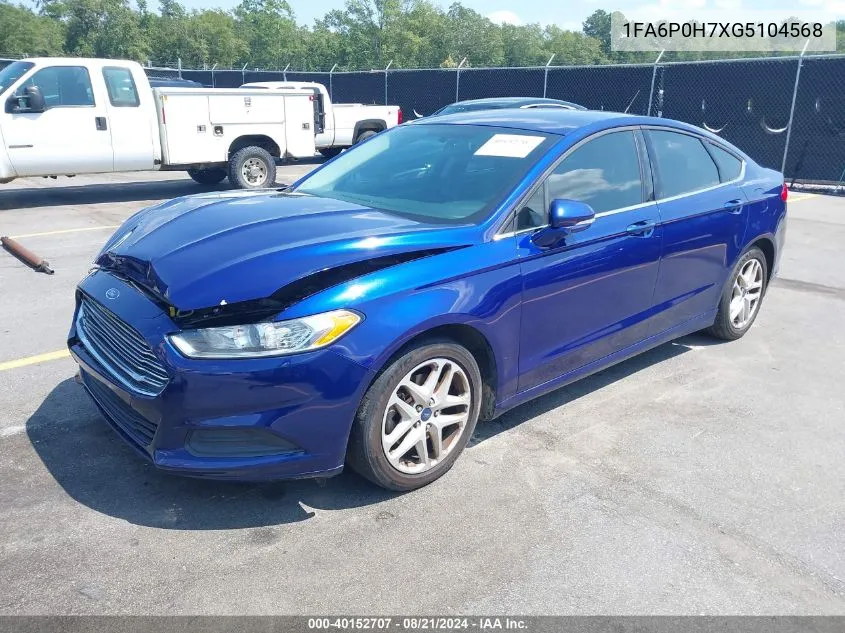 1FA6P0H7XG5104568 2016 Ford Fusion Se