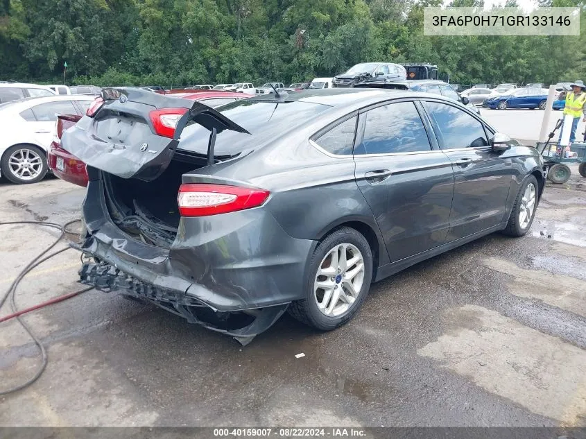 2016 Ford Fusion Se VIN: 3FA6P0H71GR133146 Lot: 40159007