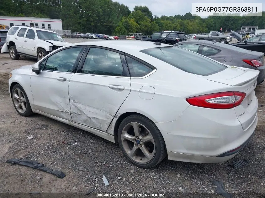 2016 Ford Fusion S VIN: 3FA6P0G77GR363811 Lot: 40162819