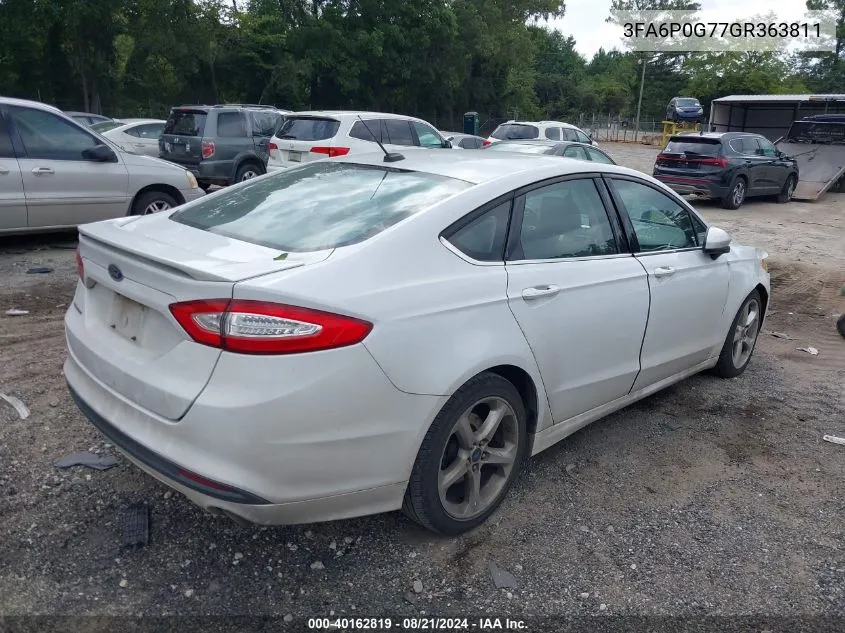 2016 Ford Fusion S VIN: 3FA6P0G77GR363811 Lot: 40162819