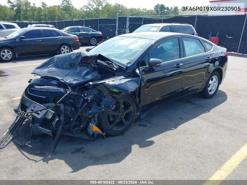 2016 Ford Fusion Se VIN: 3FA6P0T9XGR230905 Lot: 40165422