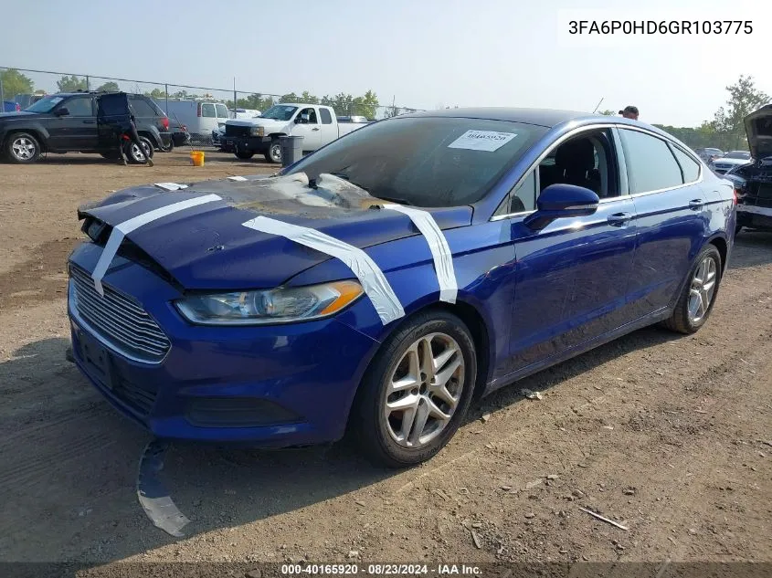 3FA6P0HD6GR103775 2016 Ford Fusion Se