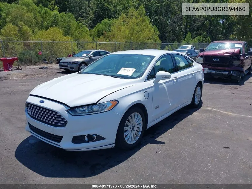 2016 Ford Fusion Energi Se Luxury VIN: 3FA6P0PU8GR394460 Lot: 40171973