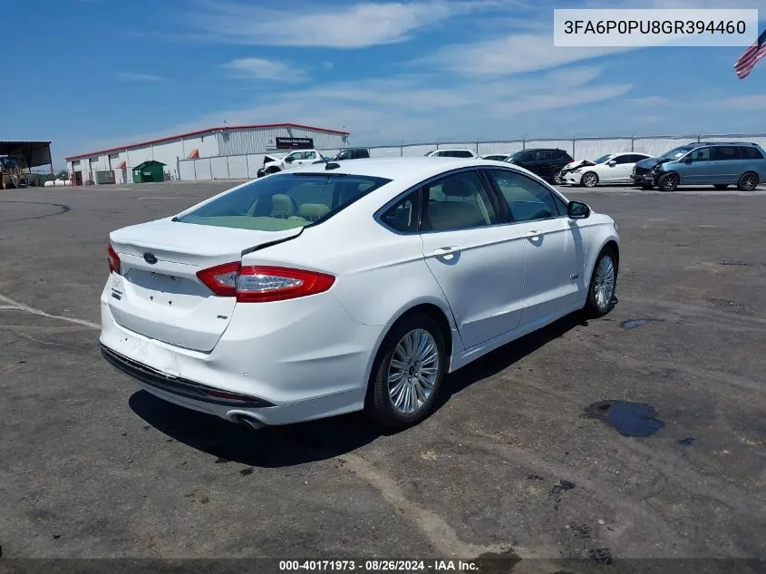 2016 Ford Fusion Energi Se Luxury VIN: 3FA6P0PU8GR394460 Lot: 40171973