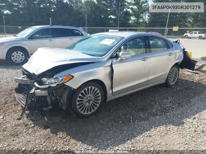 2016 Ford Fusion Titanium VIN: 3FA6P0K93GR301279 Lot: 40175602