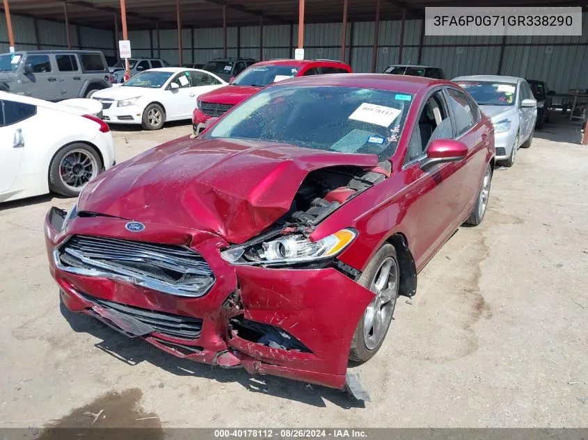 2016 Ford Fusion S VIN: 3FA6P0G71GR338290 Lot: 40178112