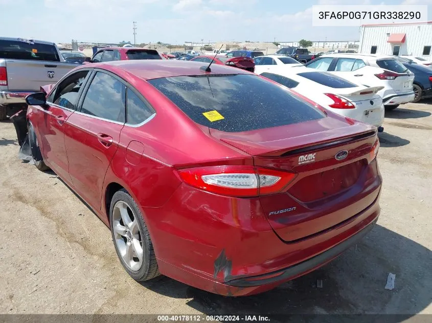 3FA6P0G71GR338290 2016 Ford Fusion S