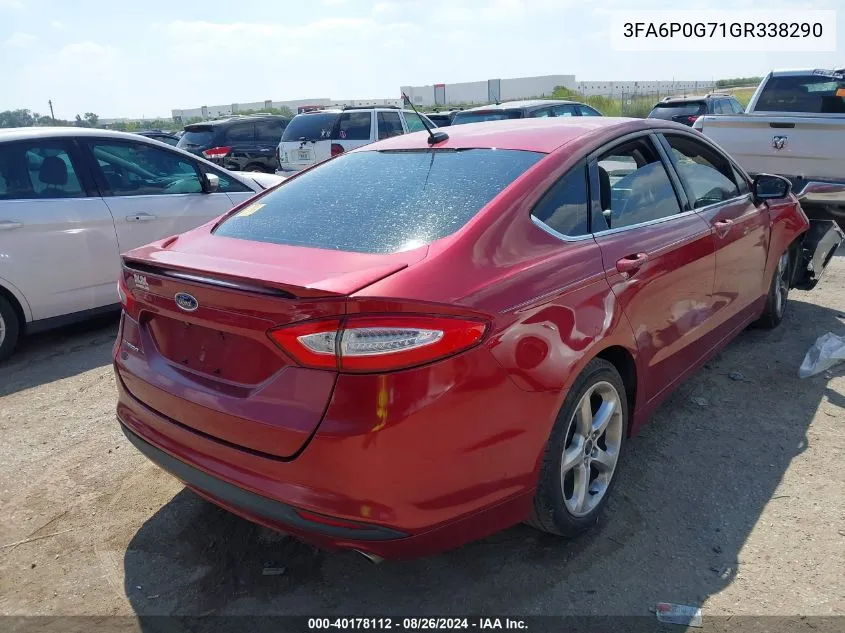 2016 Ford Fusion S VIN: 3FA6P0G71GR338290 Lot: 40178112