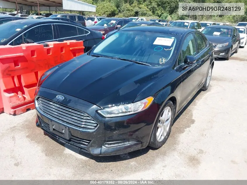 2016 Ford Fusion Se VIN: 3FA6P0HD9GR248129 Lot: 40179352