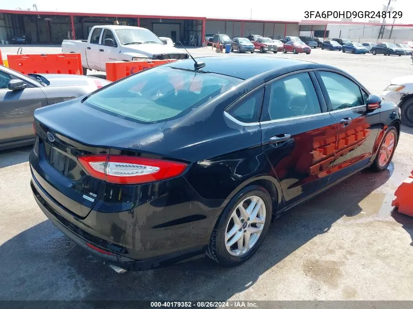 2016 Ford Fusion Se VIN: 3FA6P0HD9GR248129 Lot: 40179352