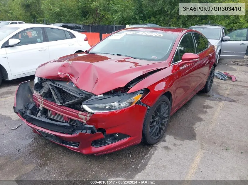 2016 Ford Fusion Titanium VIN: 3FA6P0K97GR303410 Lot: 40181517