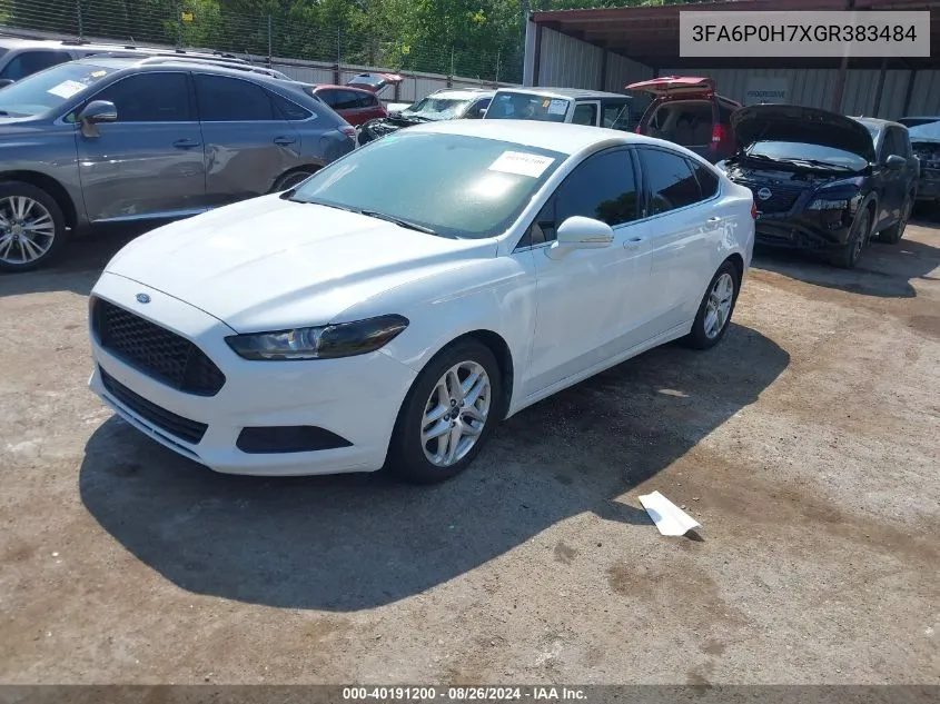 2016 Ford Fusion Se VIN: 3FA6P0H7XGR383484 Lot: 40191200