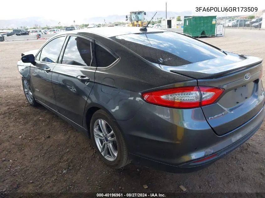 3FA6P0LU6GR173509 2016 Ford Fusion Hybrid Se