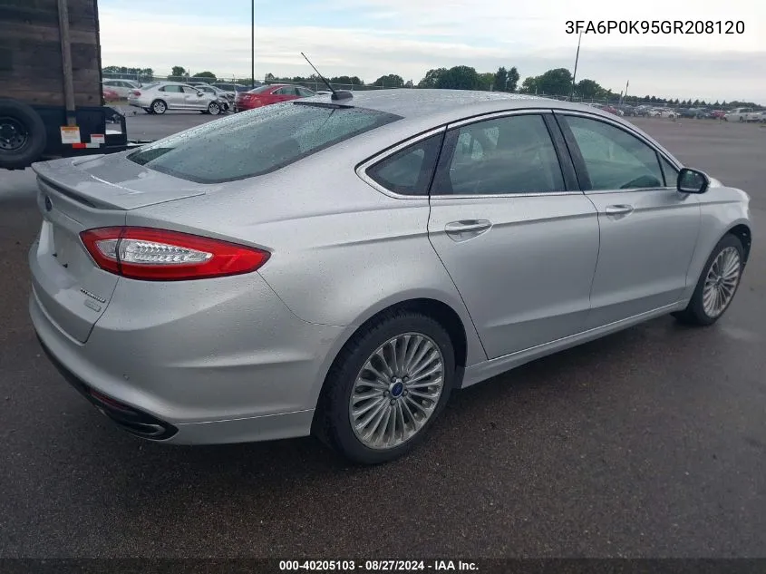 2016 Ford Fusion Titanium VIN: 3FA6P0K95GR208120 Lot: 40205103