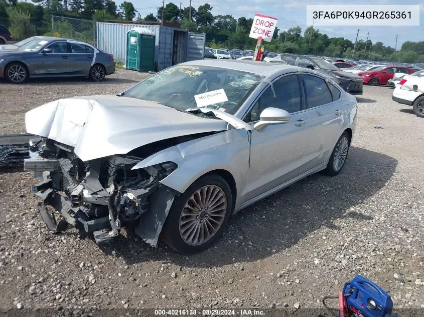 3FA6P0K94GR265361 2016 Ford Fusion Titanium