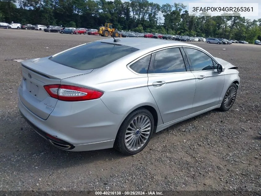 3FA6P0K94GR265361 2016 Ford Fusion Titanium