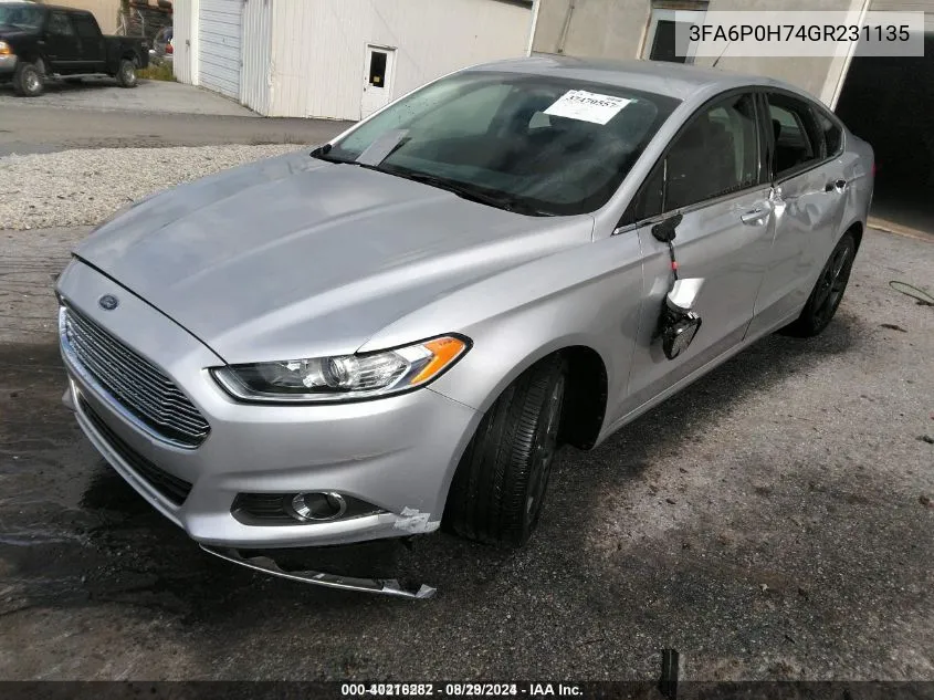 3FA6P0H74GR231135 2016 Ford Fusion Se