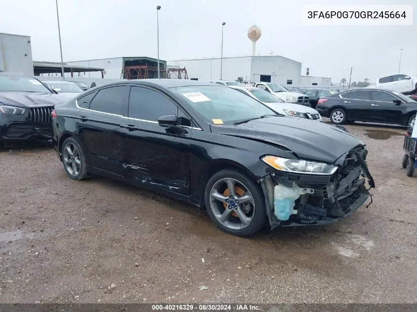 2016 Ford Fusion S VIN: 3FA6P0G70GR245664 Lot: 40216329