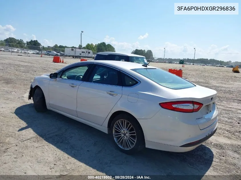 3FA6P0HDXGR296836 2016 Ford Fusion Se