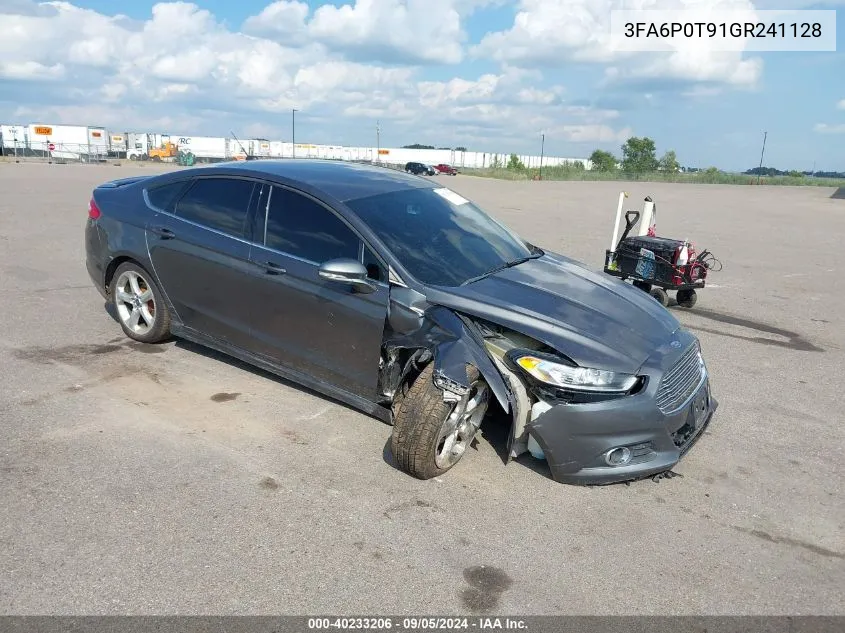 2016 Ford Fusion Se VIN: 3FA6P0T91GR241128 Lot: 40233206