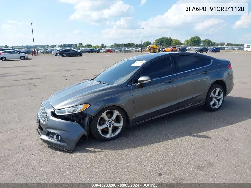 2016 Ford Fusion Se VIN: 3FA6P0T91GR241128 Lot: 40233206