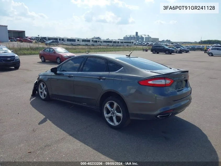 2016 Ford Fusion Se VIN: 3FA6P0T91GR241128 Lot: 40233206