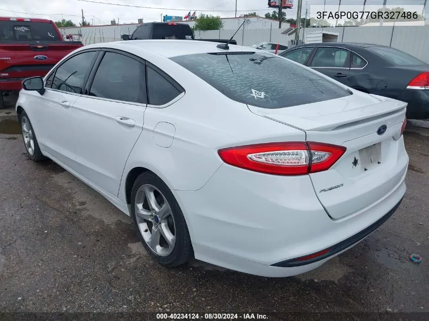 3FA6P0G77GR327486 2016 Ford Fusion S