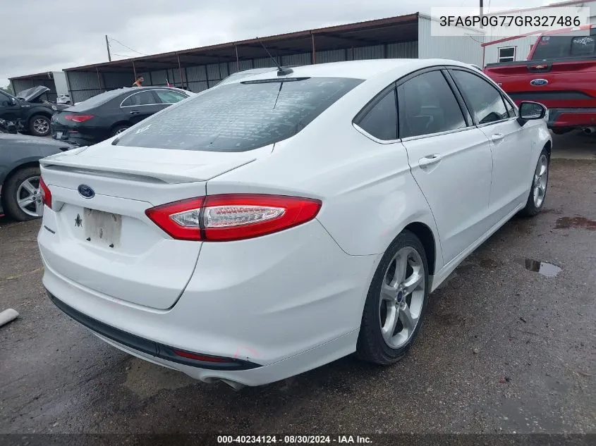 2016 Ford Fusion S VIN: 3FA6P0G77GR327486 Lot: 40234124