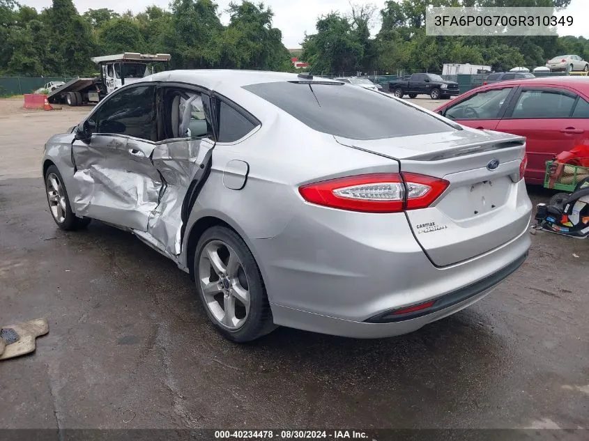 2016 Ford Fusion S VIN: 3FA6P0G70GR310349 Lot: 40234478