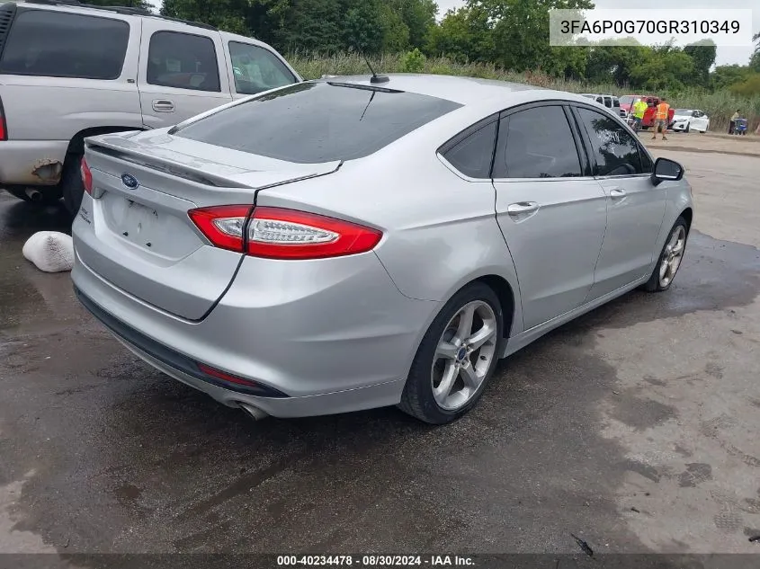 2016 Ford Fusion S VIN: 3FA6P0G70GR310349 Lot: 40234478