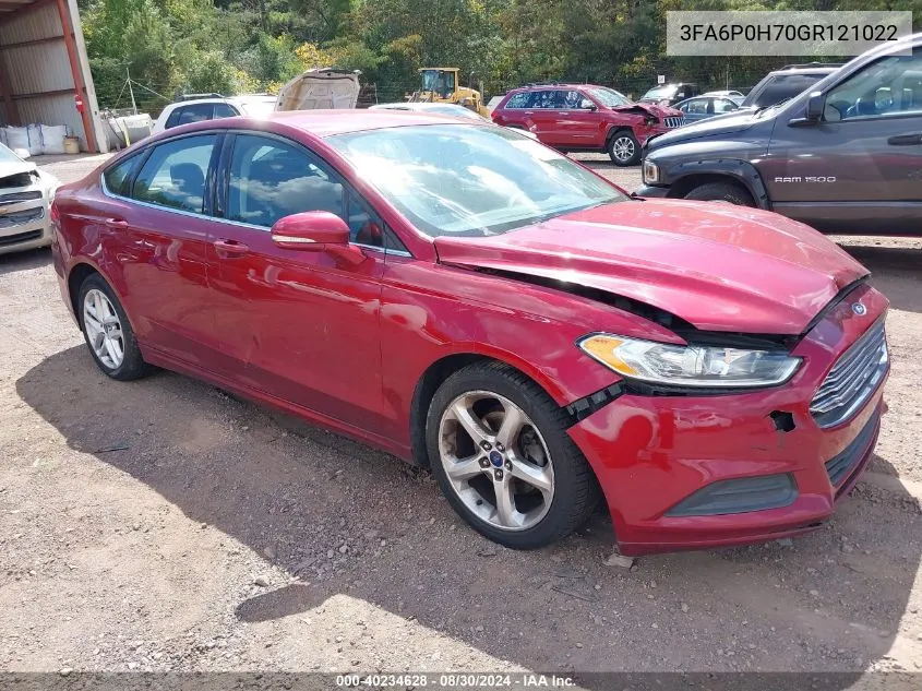 2016 Ford Fusion Se VIN: 3FA6P0H70GR121022 Lot: 40234628