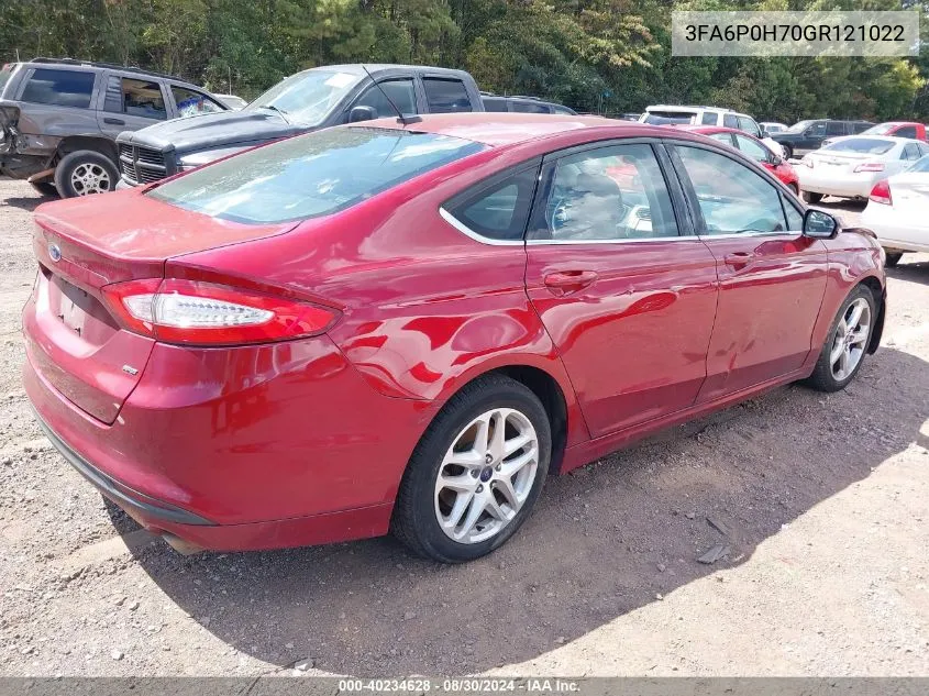 3FA6P0H70GR121022 2016 Ford Fusion Se