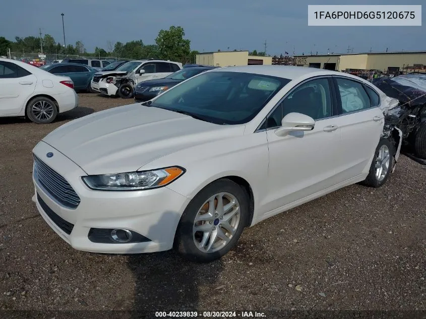 2016 Ford Fusion Se VIN: 1FA6P0HD6G5120675 Lot: 40239839