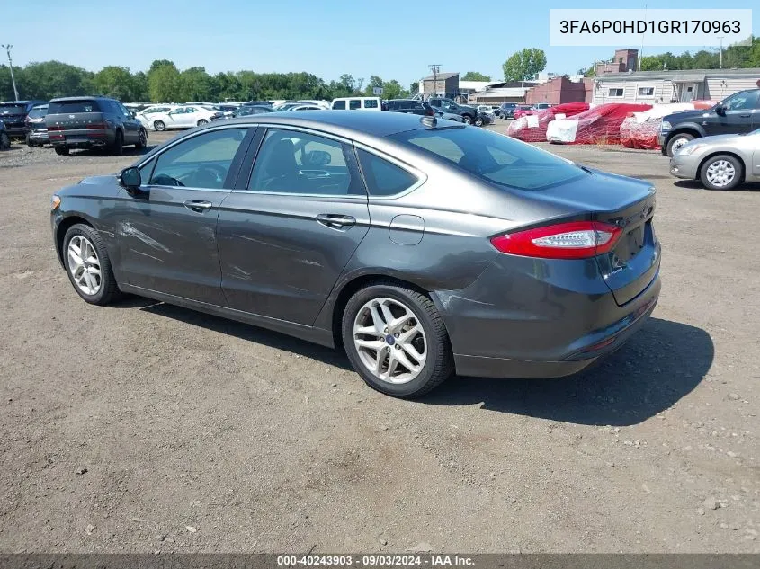 3FA6P0HD1GR170963 2016 Ford Fusion Se