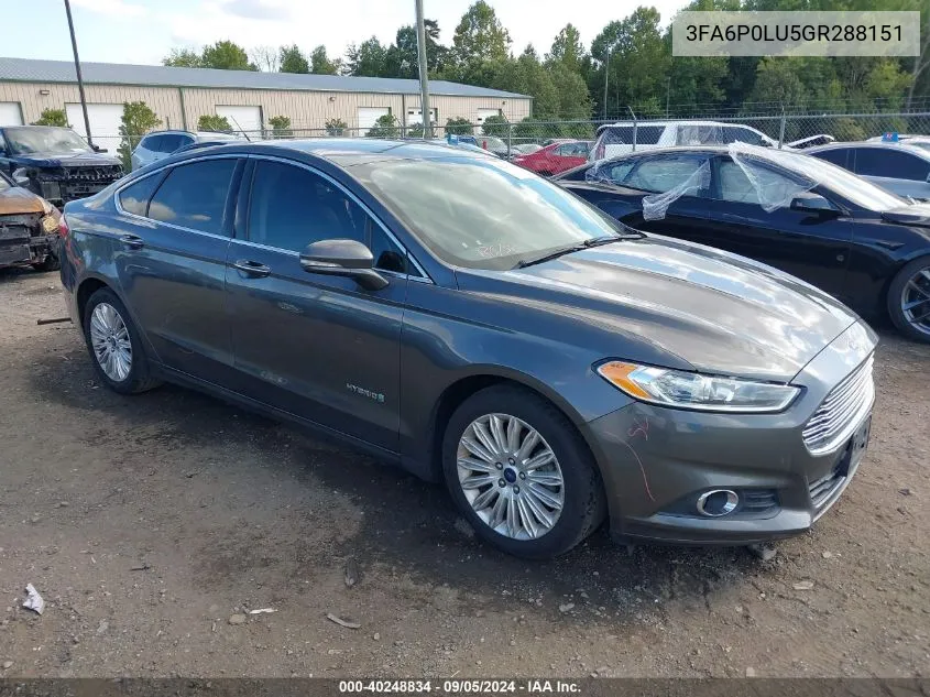 3FA6P0LU5GR288151 2016 Ford Fusion Hybrid Se