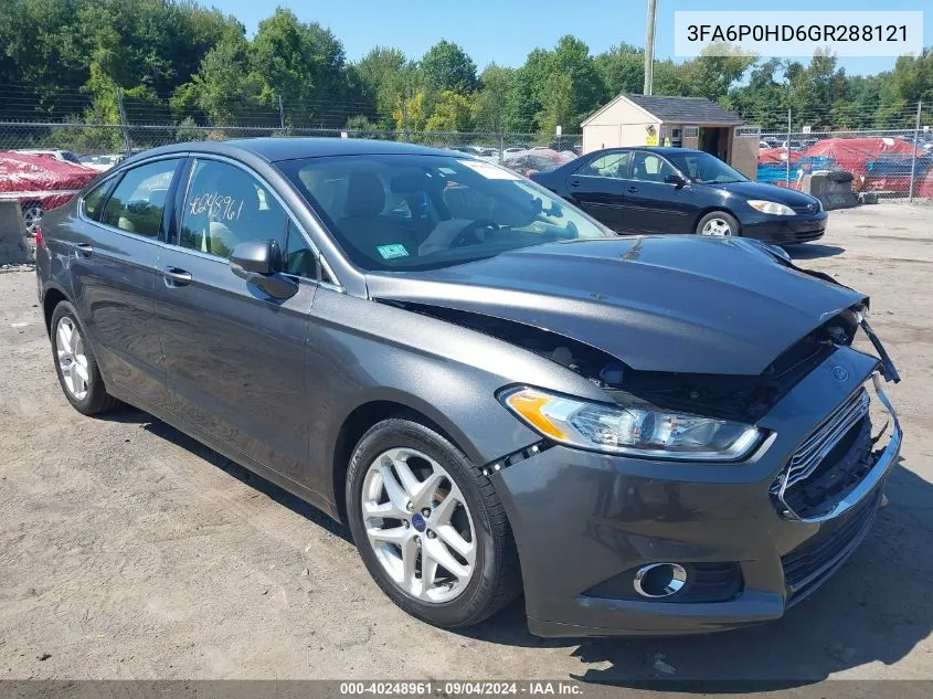 2016 Ford Fusion Se VIN: 3FA6P0HD6GR288121 Lot: 40248961