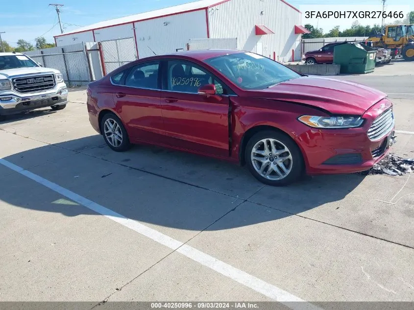 2016 Ford Fusion Se VIN: 3FA6P0H7XGR276466 Lot: 40250996