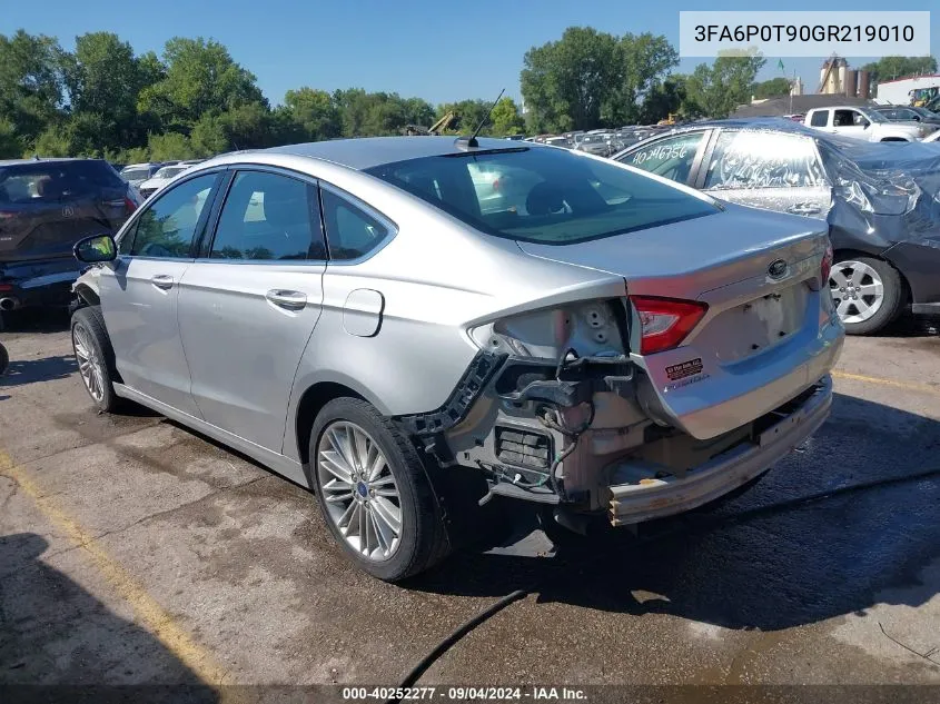 2016 Ford Fusion Se VIN: 3FA6P0T90GR219010 Lot: 40252277