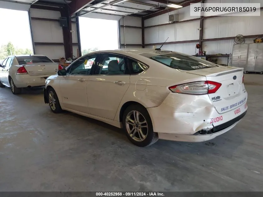 3FA6P0RU6GR185019 2016 Ford Fusion Hybrid Titanium