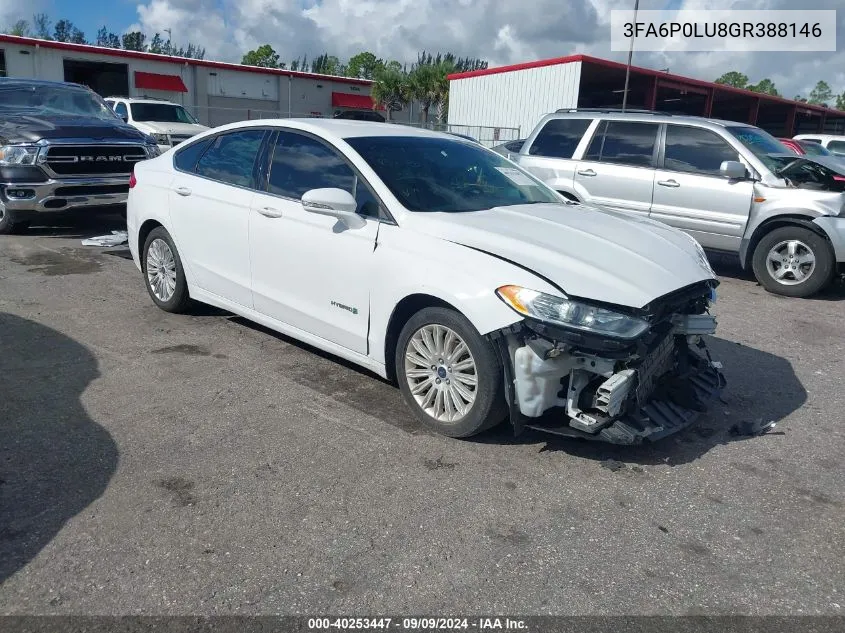 3FA6P0LU8GR388146 2016 Ford Fusion Hybrid Se