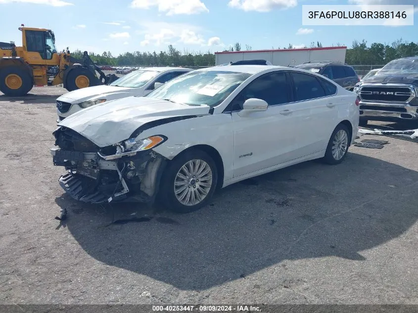 3FA6P0LU8GR388146 2016 Ford Fusion Hybrid Se