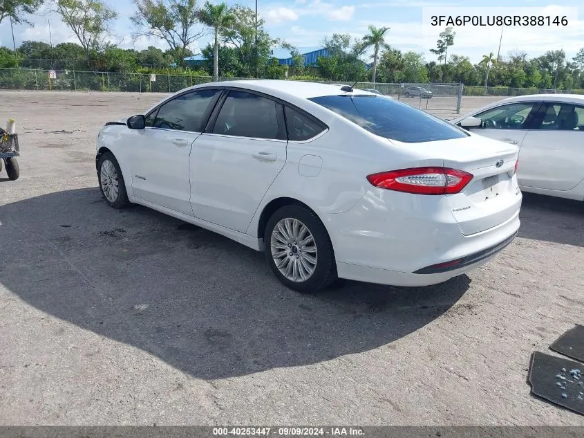 3FA6P0LU8GR388146 2016 Ford Fusion Hybrid Se